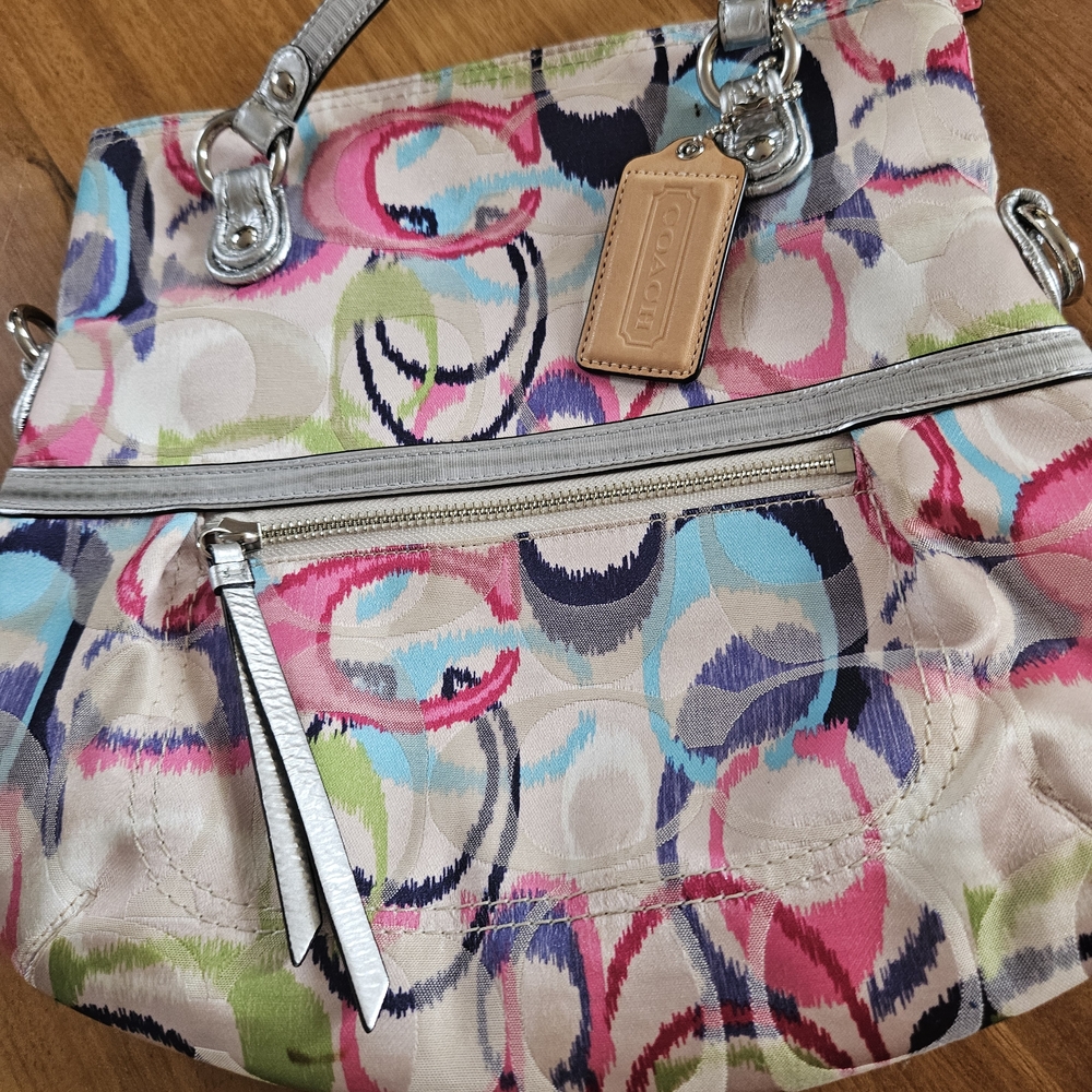 Coach Multicolor Crossbody Bag with Silver Accents